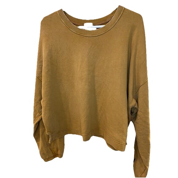 Tops - Aerie Offline Sweatshirt Womens XL Mustard Yellow Cropped Pullover Cozy Lounge